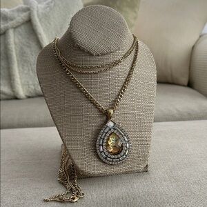 Premier Designs Gold and Silver Pendant Necklace